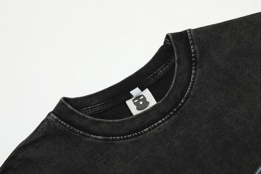 American Street Vintage Flame Skull T-shirt Men