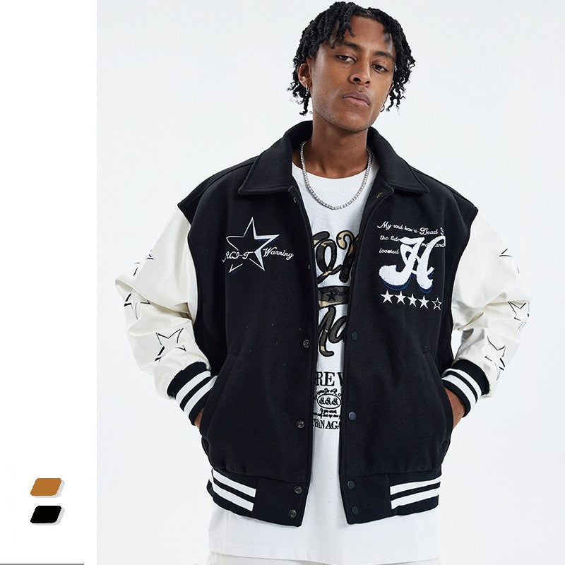 Classic men's jacket in vintage style, American Street Tide Brand, High Street.