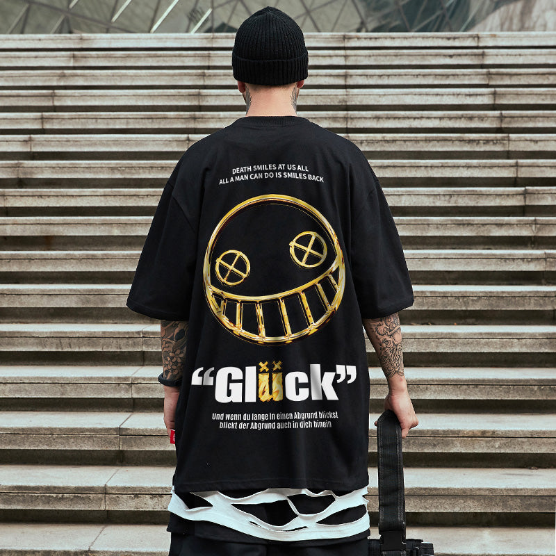 Loose Graphic Streetwear T-Shirt – Men’s Hong Kong Style Summer Top