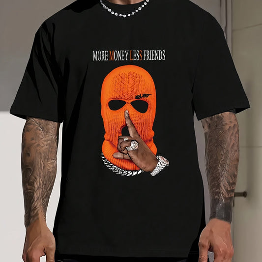 More MONEY LESS Creative Printed Summer Casual T-shirt For Men Short Sleeves