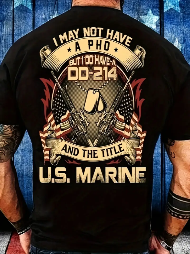 Trendy Flag Gun Pattern Short Sleeve Crew Neck T-Shirt For Men - Summer Wear