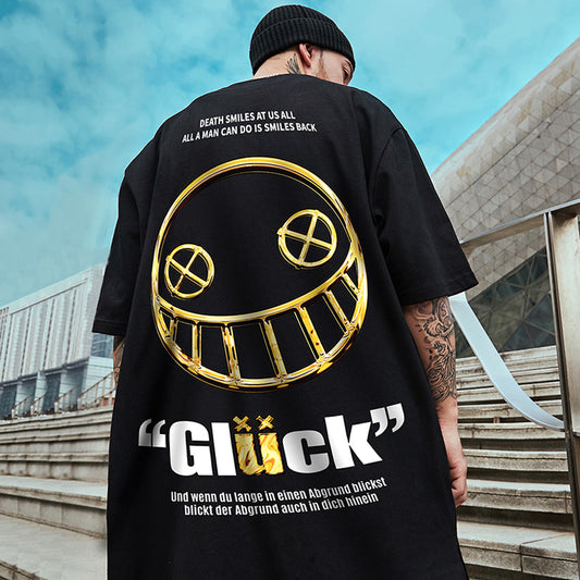 Loose Graphic Streetwear T-Shirt – Men’s Hong Kong Style Summer Top