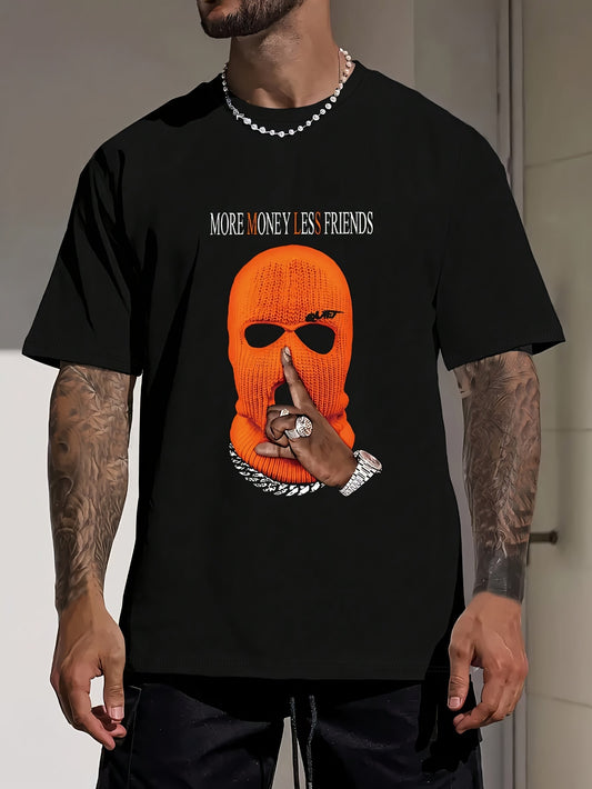 More MONEY LESS Creative Printed Summer Casual T-shirt For Men Short Sleeves