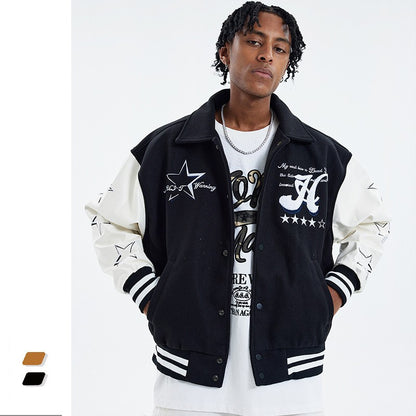 Classic men's jacket in vintage style, American Street Tide Brand, High Street