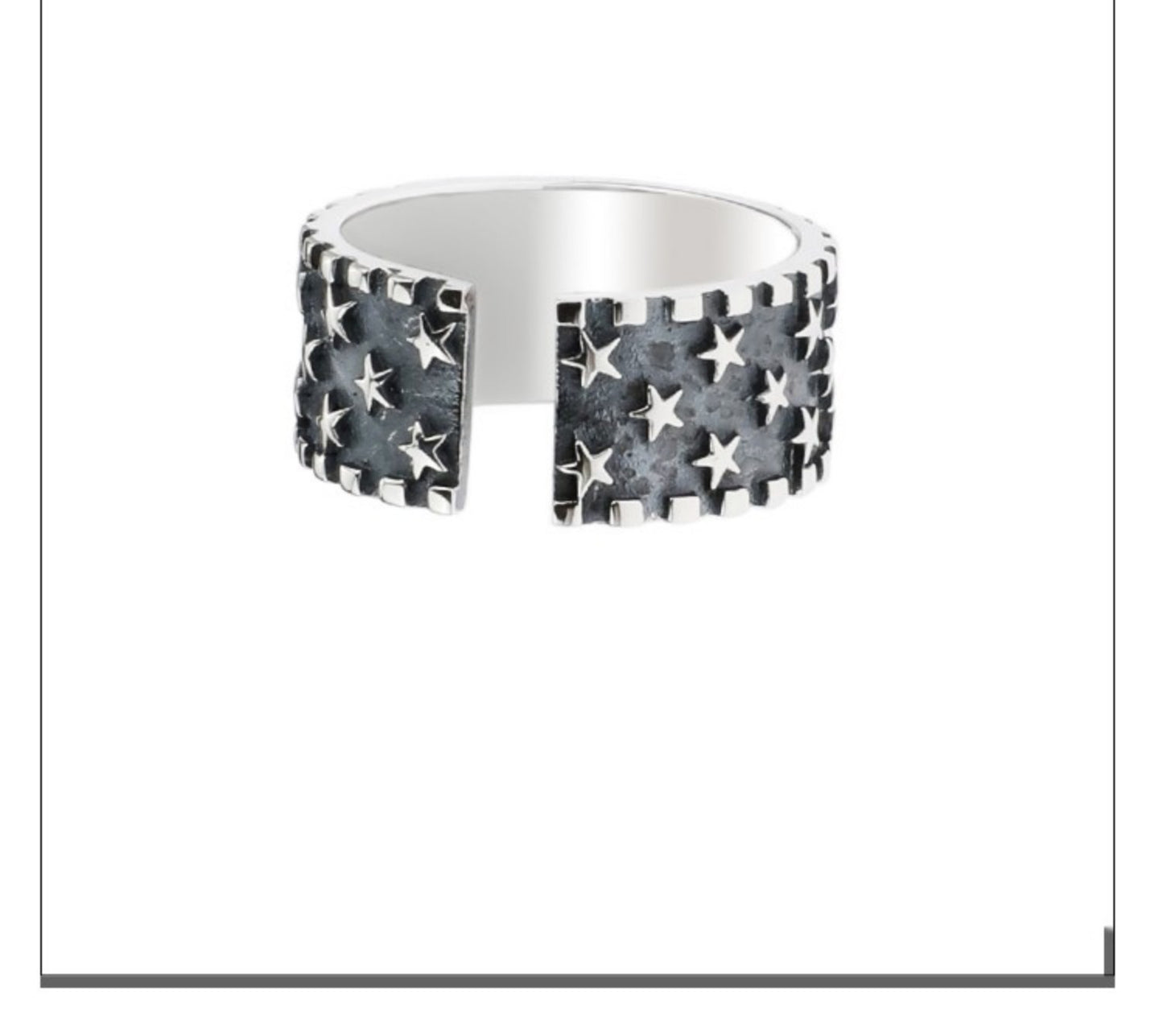 Pure silver ring in the shape of a five-pointed star for men and women.