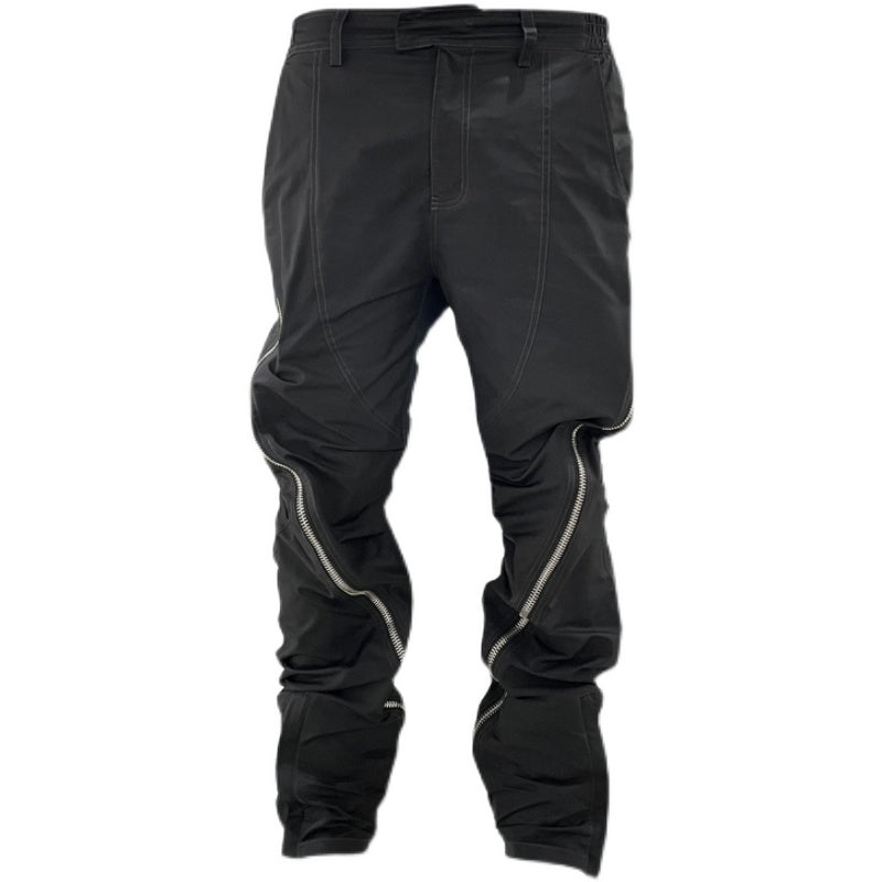 Men's 3D Nylon Overalls High Street – Techwear style, box pockets, stylish zippers.