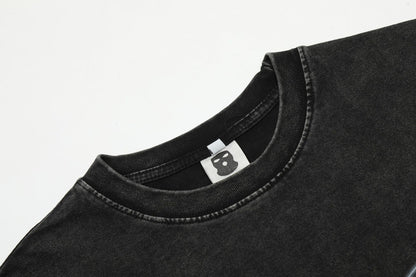 American Street Vintage Flame Skull T-shirt Men