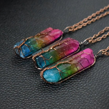 Crystal tree of life pendant