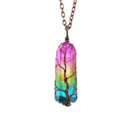 Crystal tree of life pendant
