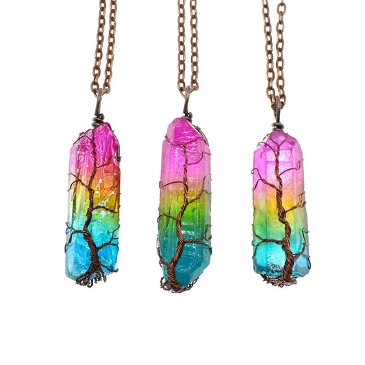 Crystal tree of life pendant