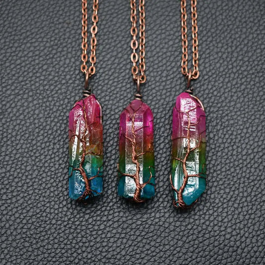 Crystal tree of life pendant